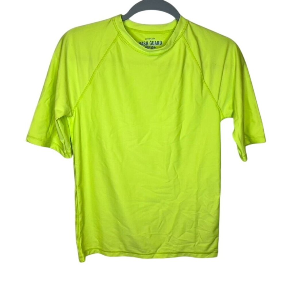 Crewcuts Boys Neon Yellow Rash Guard UPF 50+ Size XL NWT